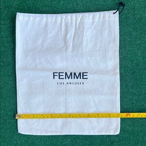 La Femme White Drawstring Dust Bag with Black Logo